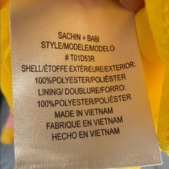 Sachin & Babi Yellow Floral Maxi Dress Flutter Sleeve Sz 6 - Picture 12 of 12